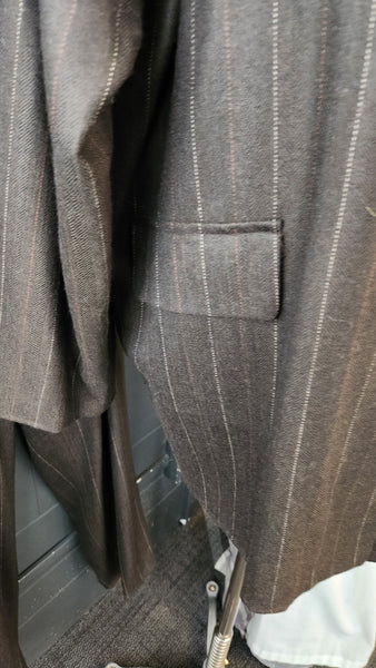 Shamask Brown Pinstripe Wool Blazer