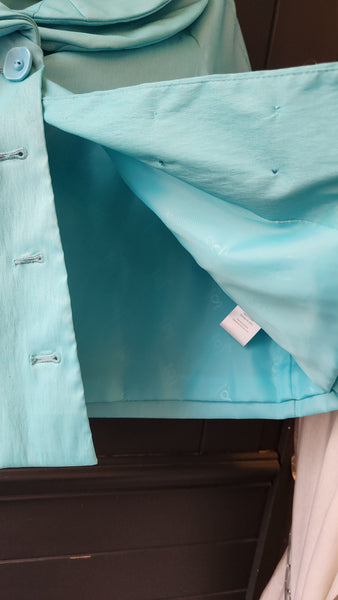 Samuel Dong Double Collar Turquoise Blazer