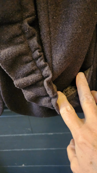 Elevenses Brown Ruffle Collar Wool Blend Blazer
