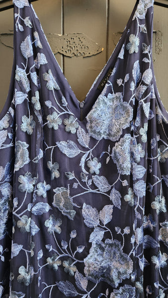 Marina Blue Floral Sleeveless Dress