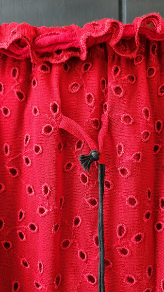 Jean Paul Gaultier Deep Red Eyelet Skirt