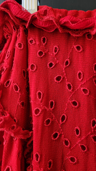 Jean Paul Gaultier Deep Red Eyelet Skirt