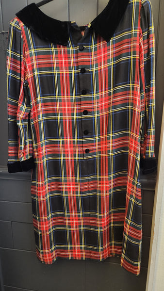 Vintage Lanz Christmas Plaid Dress
