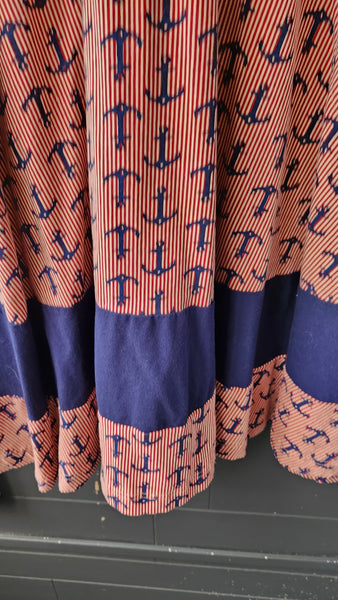 Effie's Heart Short Sleeve Navy and Red Sailor Dress