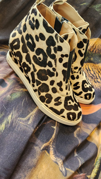 Paolo Leopard Wedge Tennis Shoe