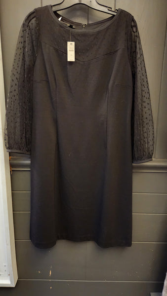 Talbots Sheer Long Sleeve Black Dress