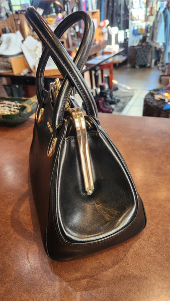 Cromia Italian Black Leather Bag