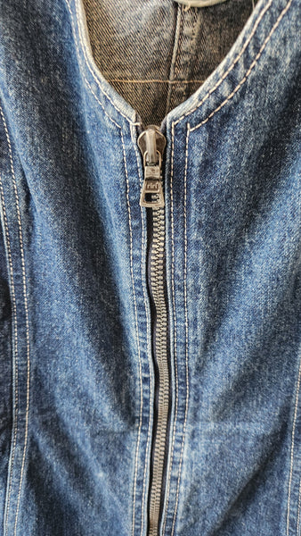 Fiorucci Sleeveless Denim Zip Front Dress