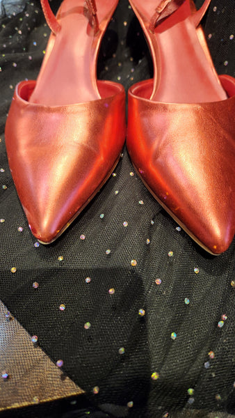 OPEN EDIT Cammie Slingback Pump In Red Salsa Metallic