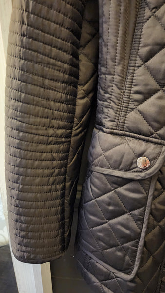Laundry Quilted Black Jacket with Removeable Hood