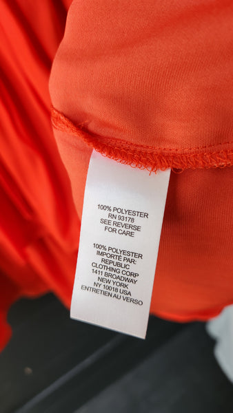Joie Smocked Waist Bright Orange Tiered Dress