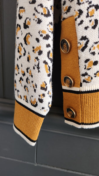 Veronica Beard Deep V Leopard Print Sweater