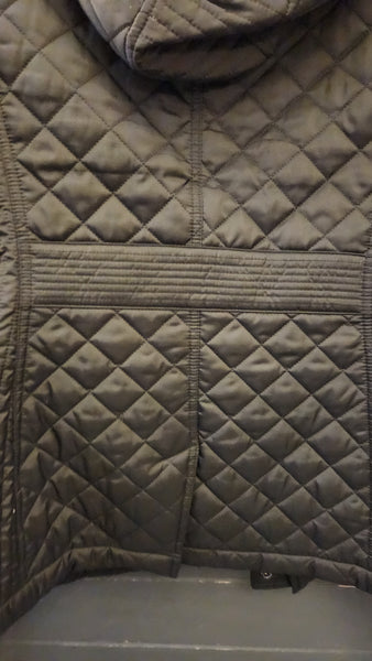 Laundry Quilted Black Jacket with Removeable Hood