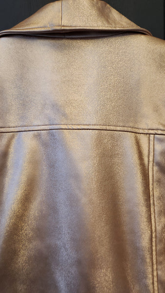 Clara Sun Woo Faux Gold Motorcycle Jacket