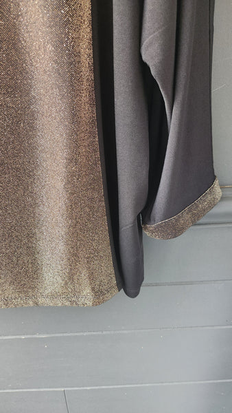 Susan Graver Two Tone Black and Gold Top