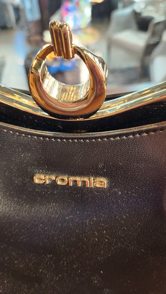 Cromia Italian Black Leather Bag
