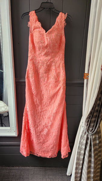 Sleeveless Lace and Bead Gown