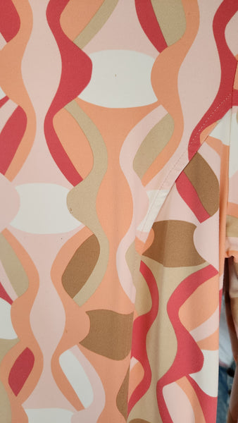 J McLaughlin Peach Tan And Pink Dress