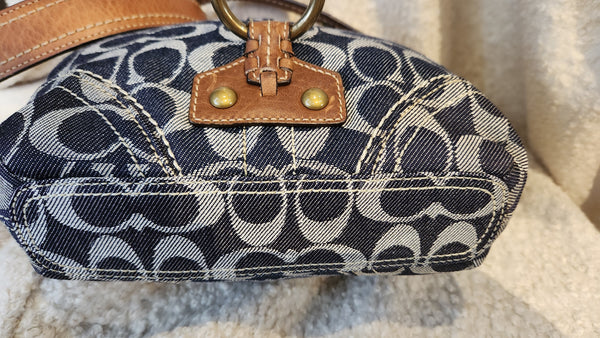 Coach Limited Edition Vachetta Vintage Denim and Brown Leather Purse