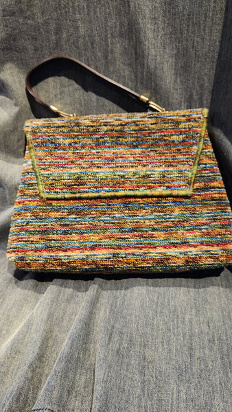 Vintage Carpet Bag with horizontal stripes