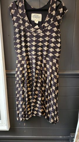 Effie's Heart Sleeveless Black Dress with Bee Motif