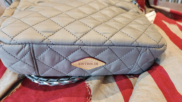 Mz Wallace Quilted Taupe colored Purse