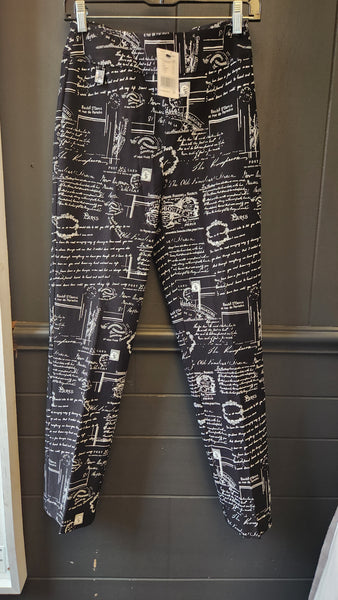 Joseph Ribkoff Black Pants with White Writing