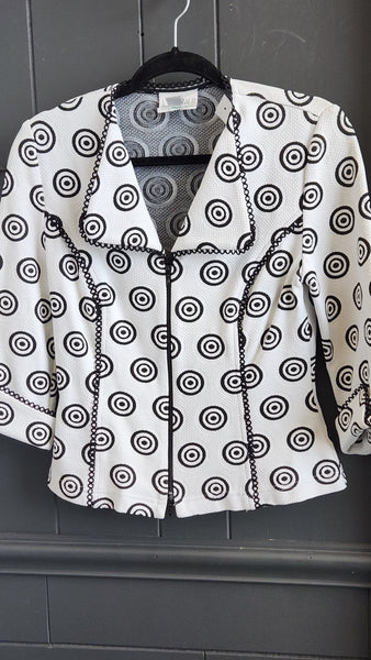 Joesph Ribkoff Black and White Bullseye Blazer