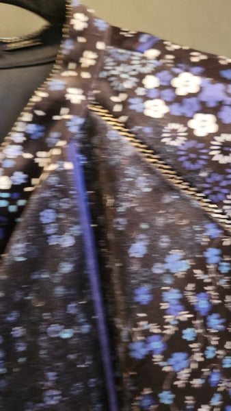 Elie Tahari Arabella Piped Floral Velvet Dress