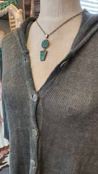 Grizas Linen and Cotton Hoodie Cardigan