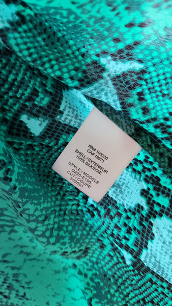 Equipment Green Silk Snakeskin Print Top