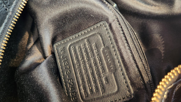 Coach Black Leather Purse with Gold Metal Details