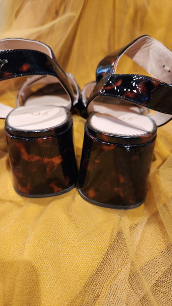 J Crew Chunky Tortoise block heel sandals