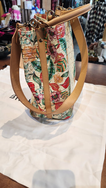 Brahmin Tropical Floral Bucket Bag