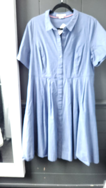 Boden Short Sleeve Chambray Dress