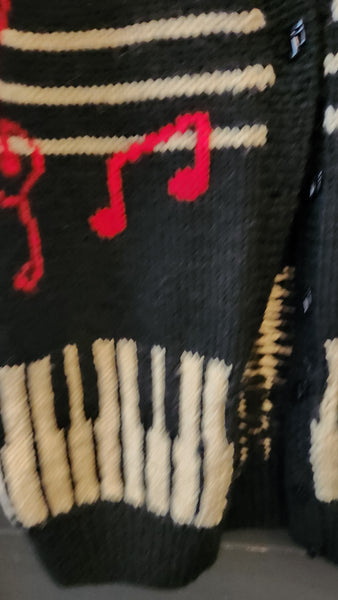 Vintage Hatlean de Monchy Wool Piano Keys Sweater