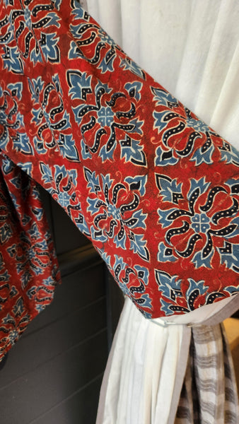 Nagada of Egypt Burgandy and Blue Cotton Short Jacket