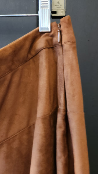 Soft Surroundings buttery-soft Deer Brown faux suede skirt