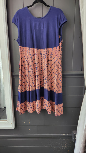 Effie's Heart Short Sleeve Navy and Red Sailor Dress