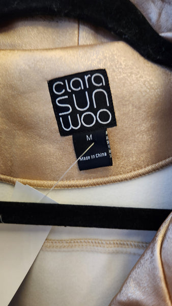 Clara Sun Woo Faux Gold Motorcycle Jacket