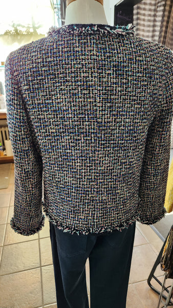 J Crew Black Trim Confetti Colored Blazer