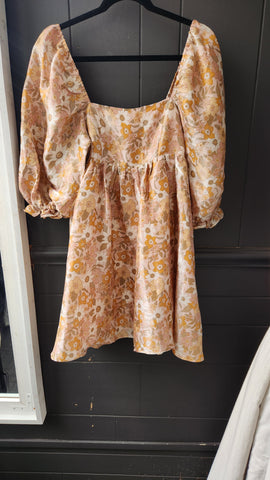Storia Balloon Sleeve Floral Dress