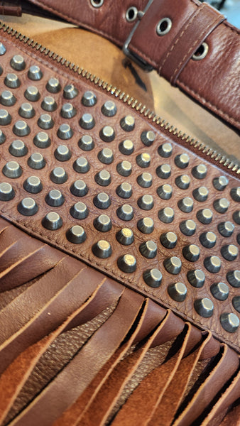 ASH Brown Fringe Leather Purse