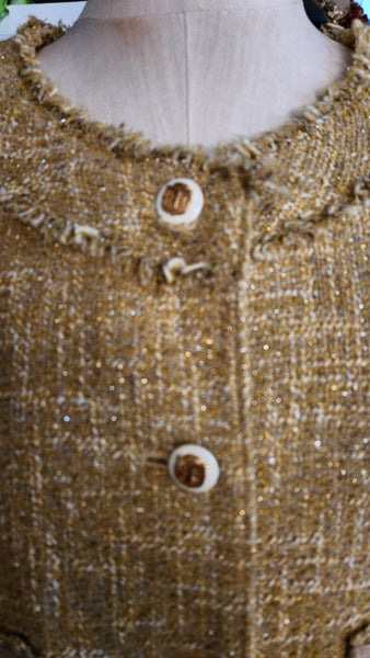 Talbots Gold Fringe Trim Blazer
