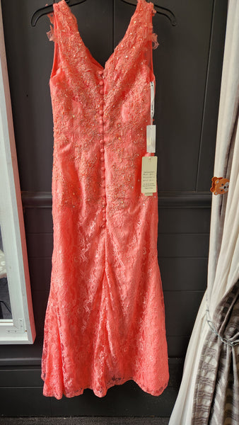 Sleeveless Lace and Bead Gown