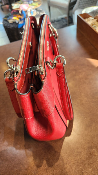 Coach Mini Red Burgandy Brook Carryall Satchel