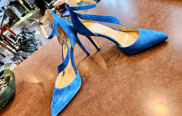 Jessica Simpson Blue Suede Heels