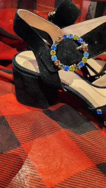 J CREW Suede Sandals Jewel Embellished