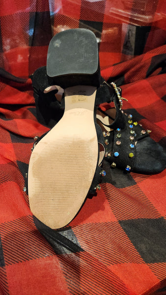 J CREW Suede Sandals Jewel Embellished