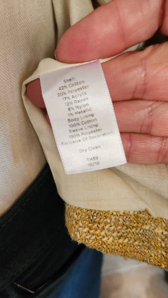 Talbots Gold Fringe Trim Blazer
